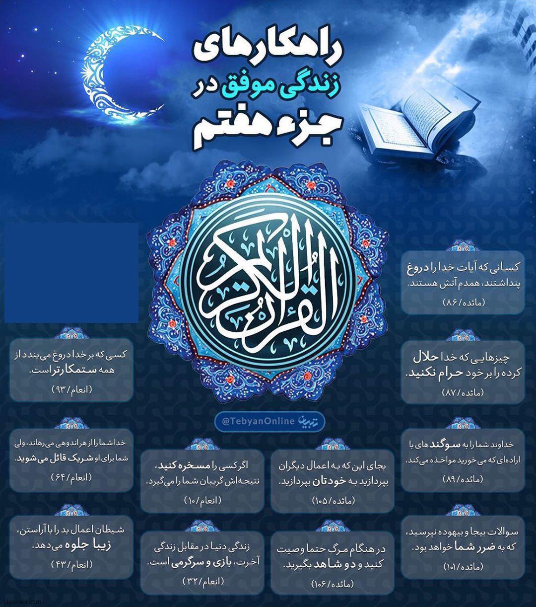 راهکارهای زندگی موفق در جزء هفتم قرآن کریم