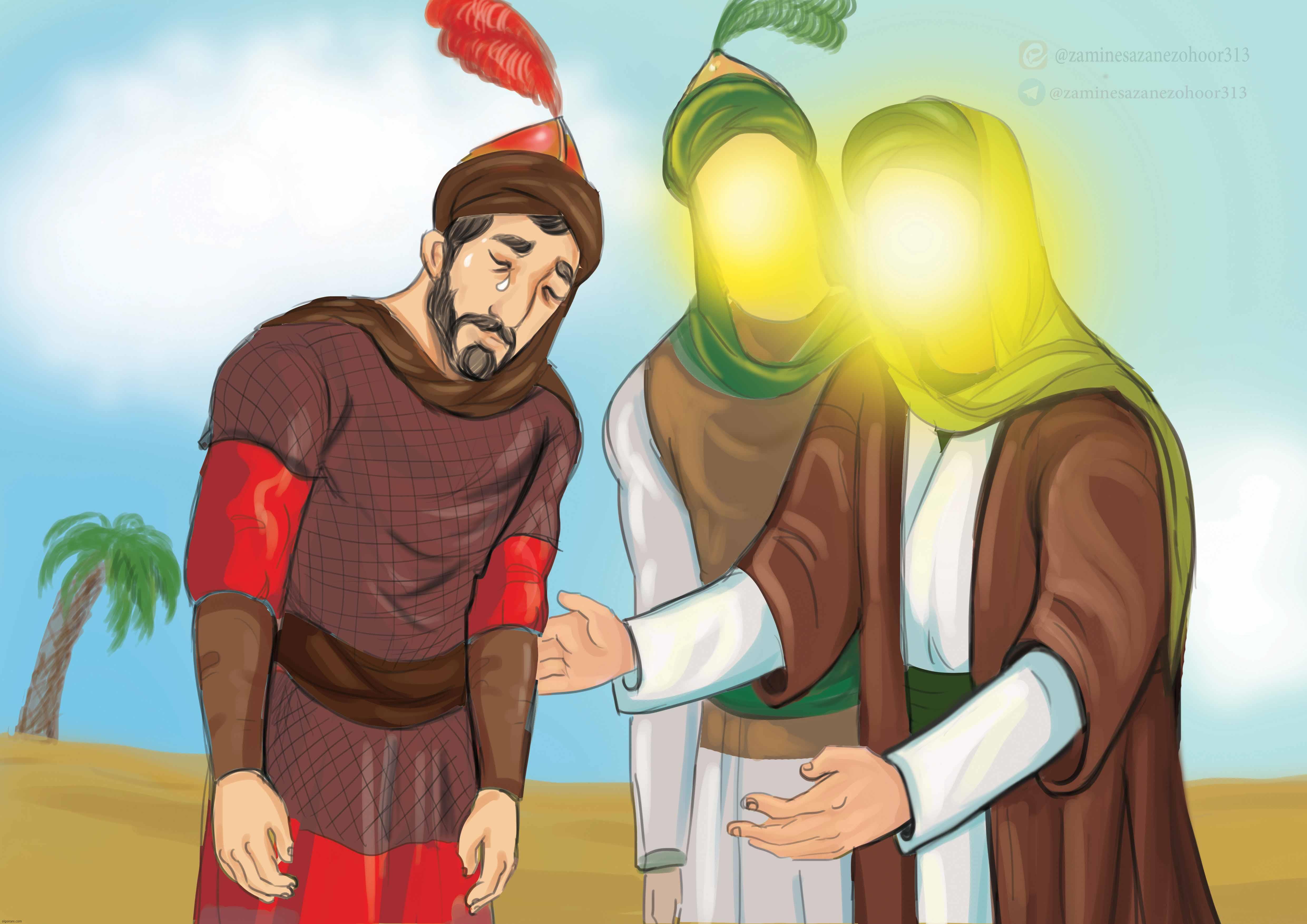 صفت آزادگی برای حر بن یزید ریاحی توسط امام حسین علیه السلام - کودکانه -  الگو ایرانی